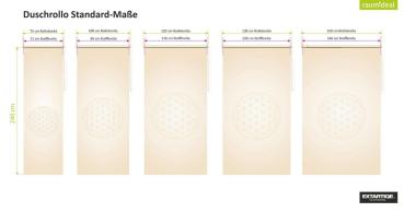 Extartiqe Duschrollo -Blume des Lebens beige